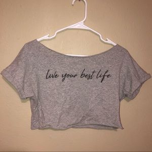 Gray Crop Top